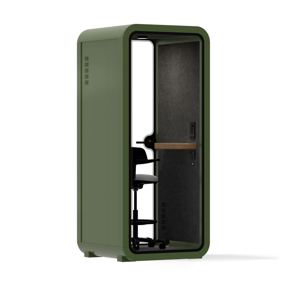 Kontorspod Quell Akustisk Green / With Furniture / Dark Grey