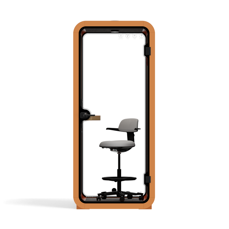 Kontorspod Quell Akustisk Orange / With Furniture / Dark Grey