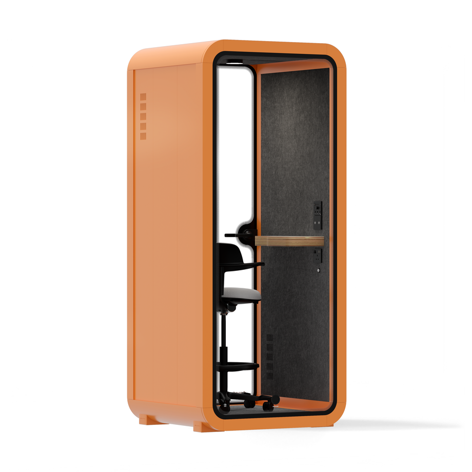 Kontorspod Quell Akustisk Orange / With Furniture / Dark Grey