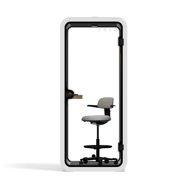 Kontorspod Quell Akustisk White / With Furniture / Dark Grey