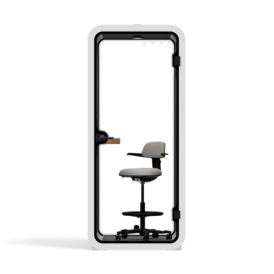 Kontorspod Quell Akustisk White / With Furniture / Dark Grey