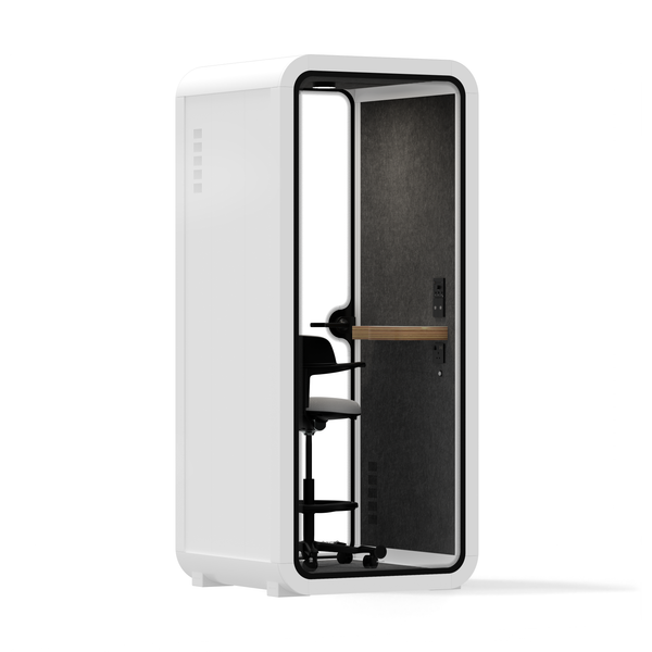 Kontorspod Quell Akustisk White / With Furniture / Dark Grey