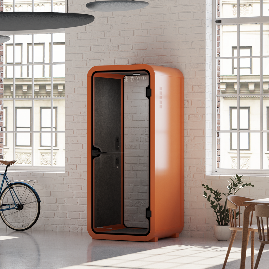 Kontorspod Quell Akustisk Orange / No Furniture / Dark Grey