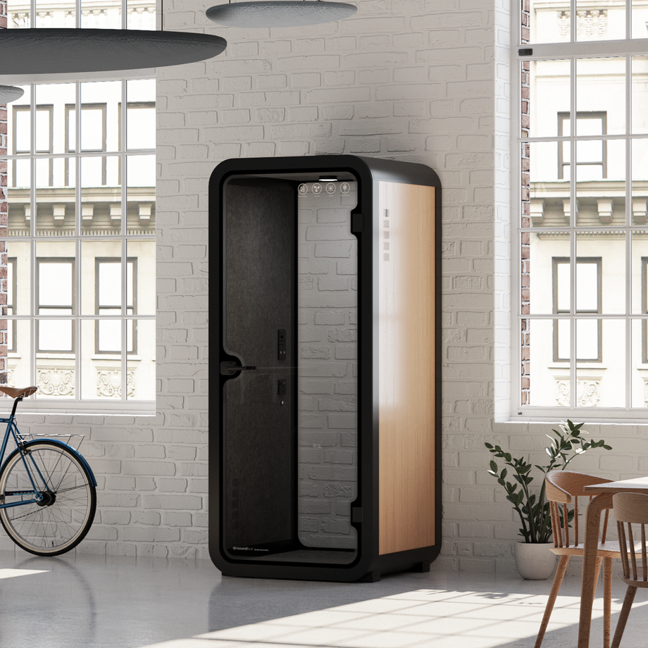 Kontorspod Quell Akustisk Wooden / No Furniture / Dark Grey