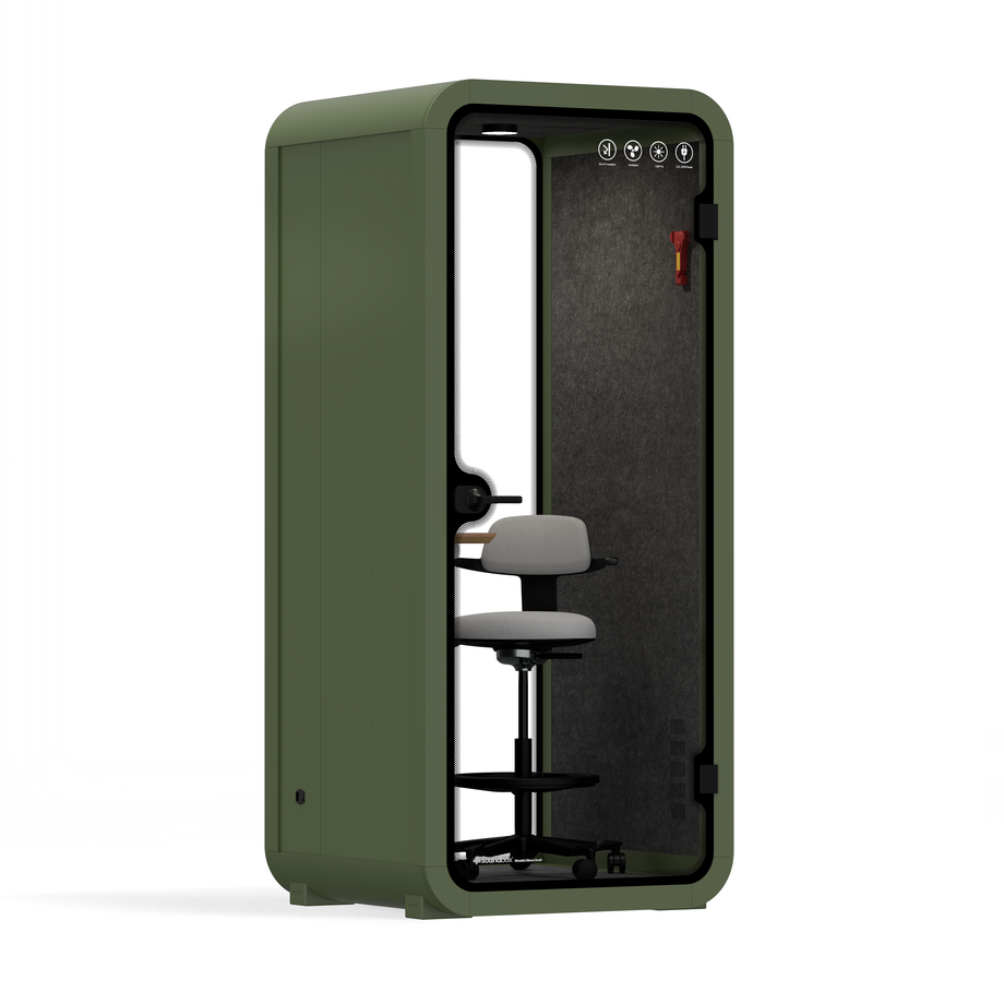 Cápsula Quell DoblarGreen / Dark Grey / With Furniture