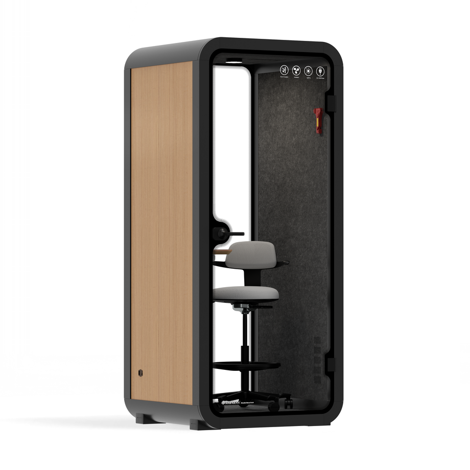 Cápsula Quell DoblarWooden / Dark Grey / With Furniture