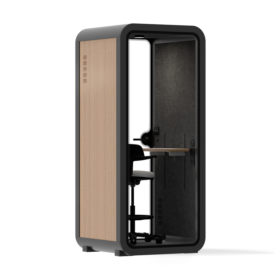Cápsula Quell DoblarWooden / Dark Grey / With Furniture