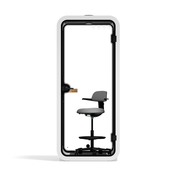 Office Pod Quell Akustik White / With Furniture / Dark Grey