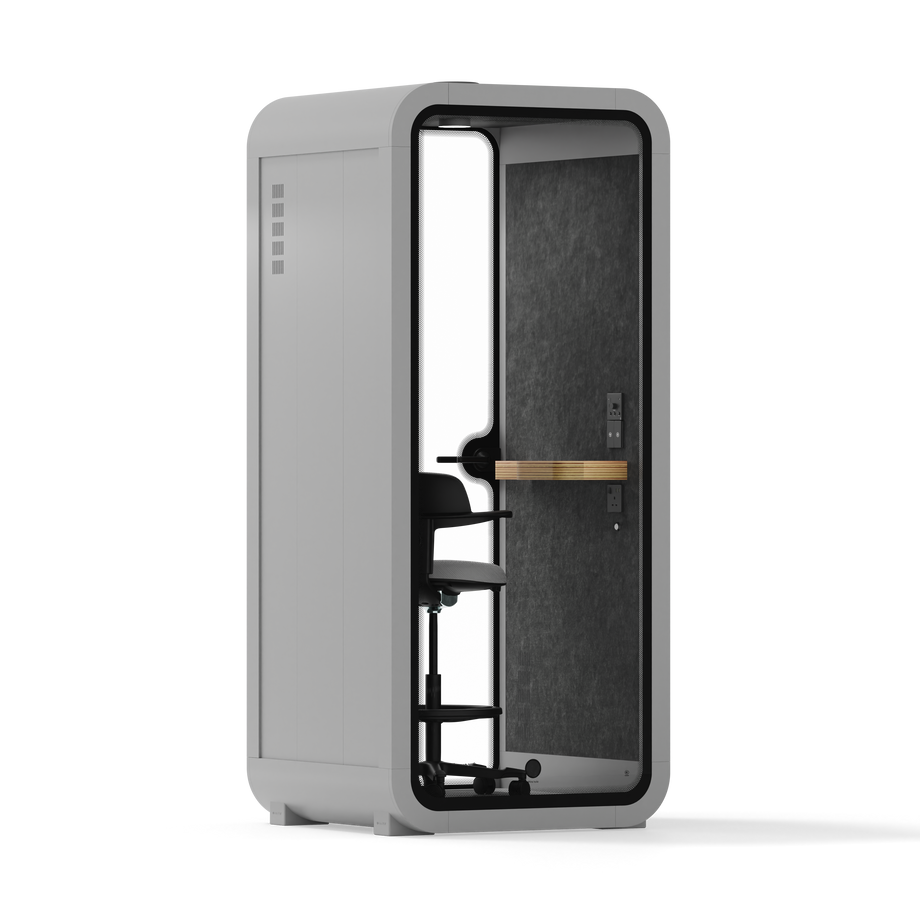 Office Pod Quell Akustik Light Grey / With Furniture / Dark Grey