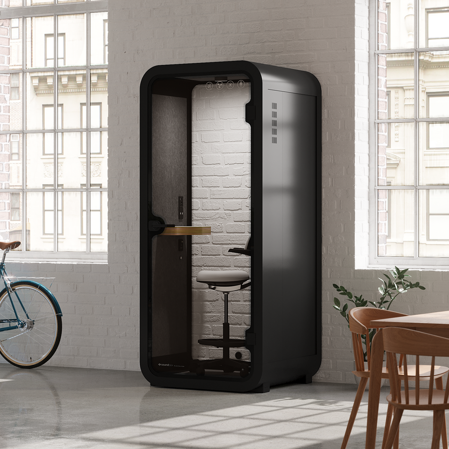 Office Pod Quell Akustik Charcoal / With Furniture / Dark Grey