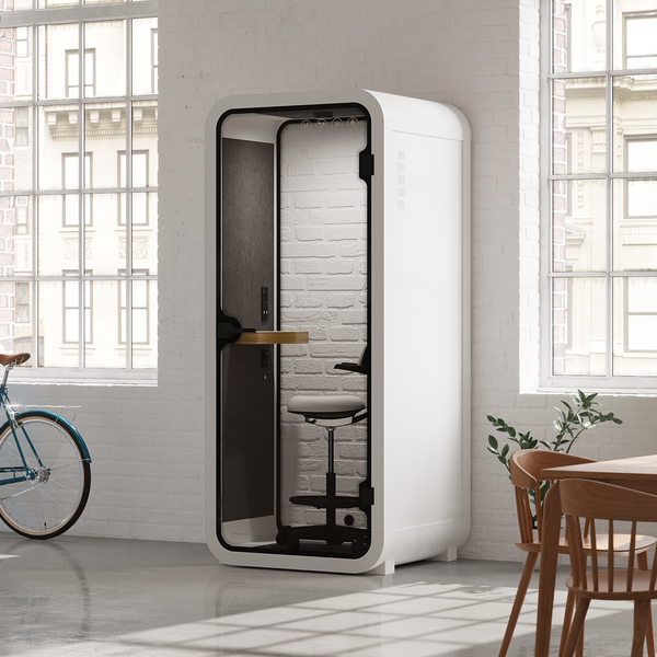 Office Pod Quell Akustik White / With Furniture / Dark Grey