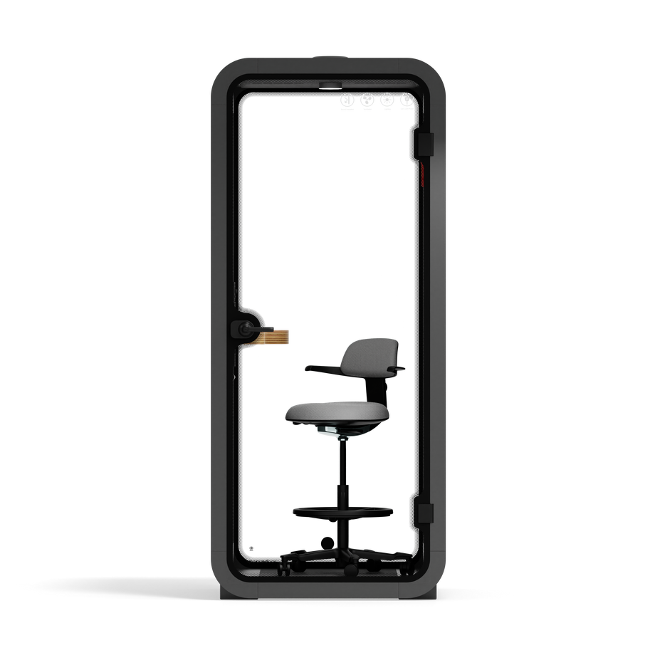 Office Pod Quell Akustik Charcoal / With Furniture / Dark Grey