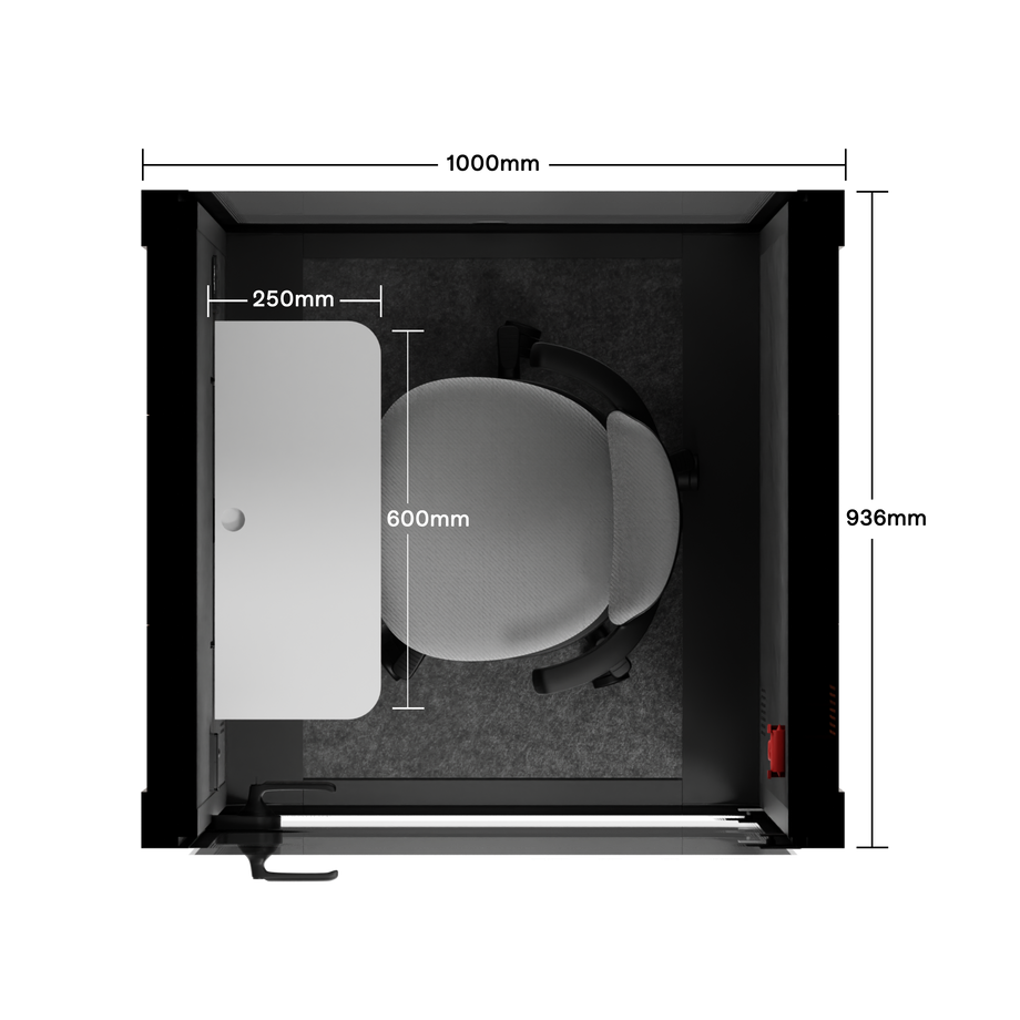 Kapsure biurowe Quell PrzewódCharcoal / Dark Grey / With Furniture