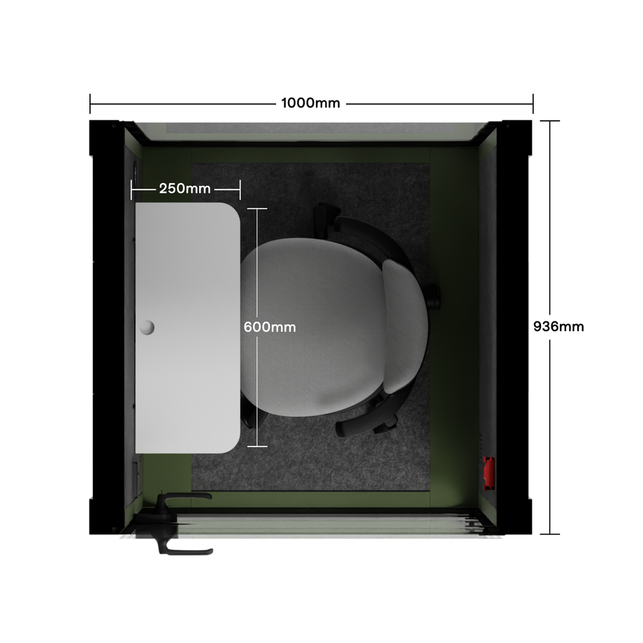 Kapsure biurowe Quell PrzewódGreen / Dark Grey / With Furniture