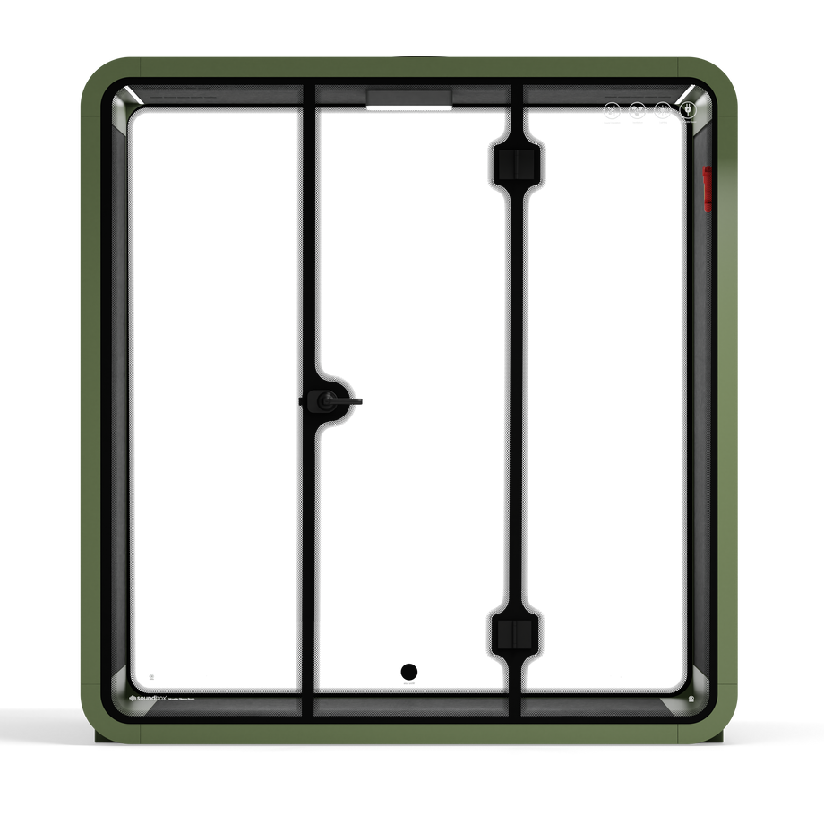 Office Pod Quell - 4 personGreen / Dark Grey / No Furniture