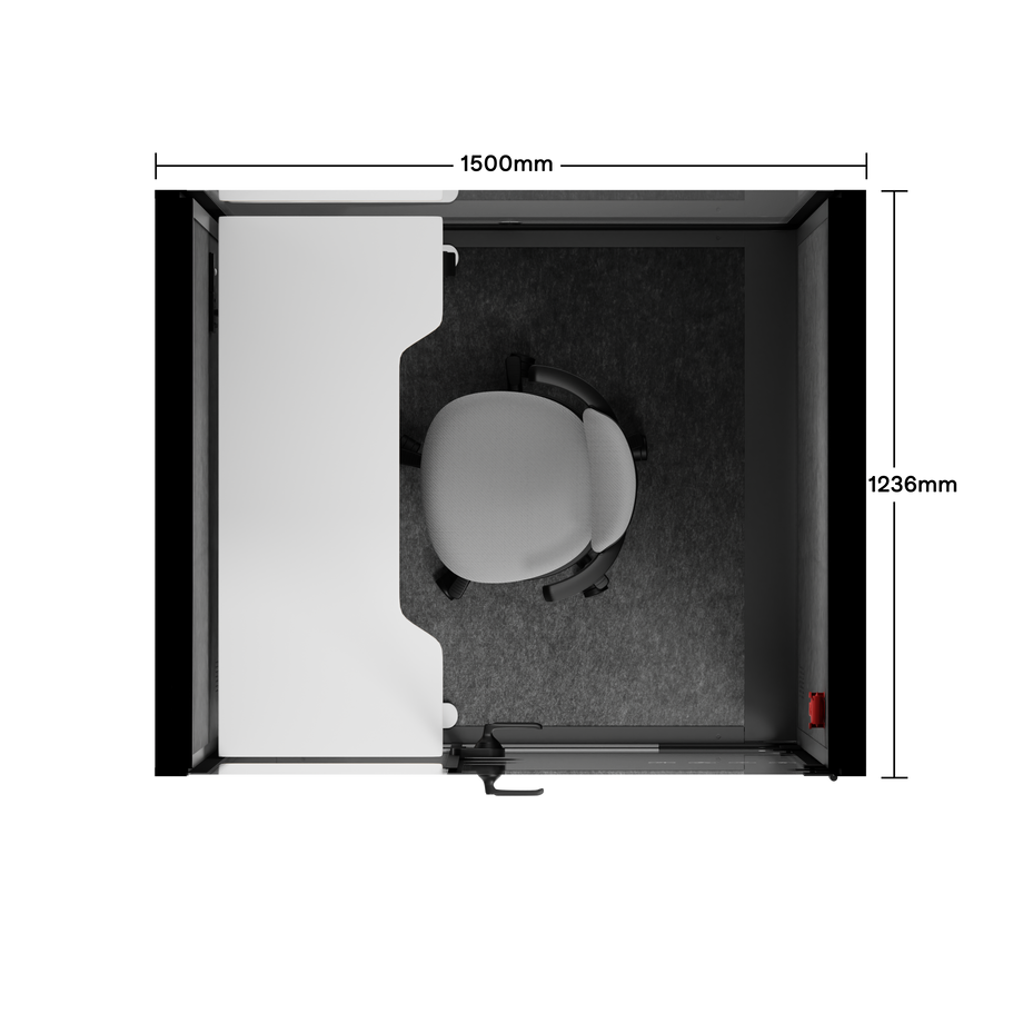 Cabina telefónica de la oficina Quell - 2 personasWooden / Dark Gray / Electric Adjustable Work Station + Stool
