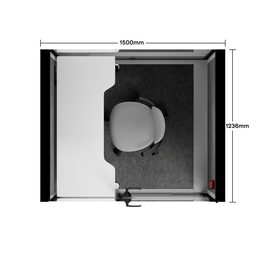 Cabina telefónica de la oficina Quell - 2 personasLight Grey / Dark Gray / Electric Adjustable Work Station + Stool