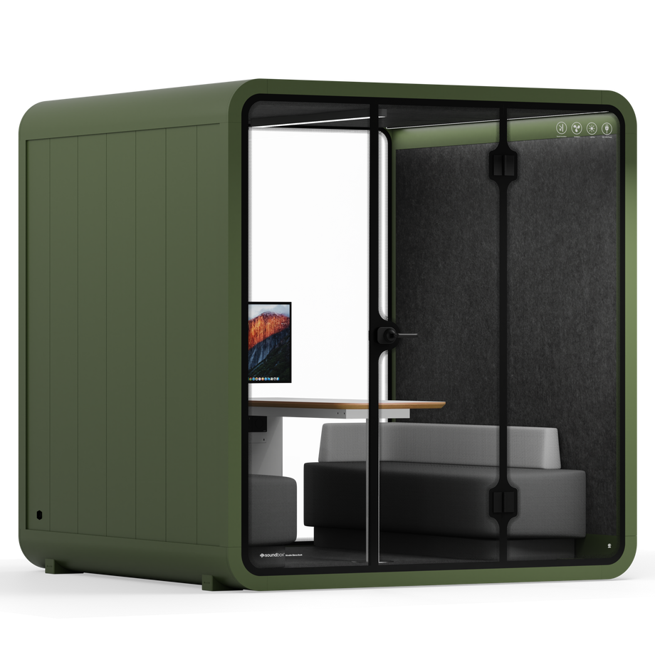 Meeting Booth Quell - 6 PersonDark Green / Dark Grey / Furniture Set 1