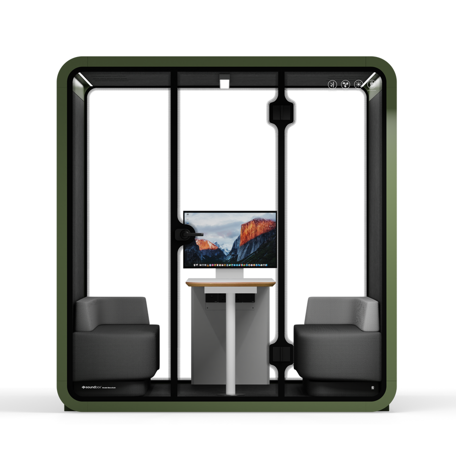 Meeting Booth Quell - 6 PersonDark Green / Dark Grey / Furniture Set 1
