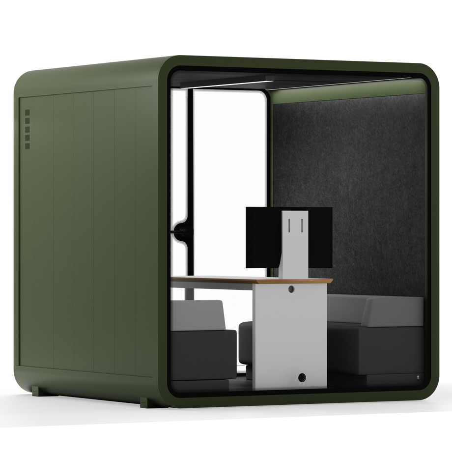 Meeting Booth Quell - 6 PersonDark Green / Dark Grey / Furniture Set 1