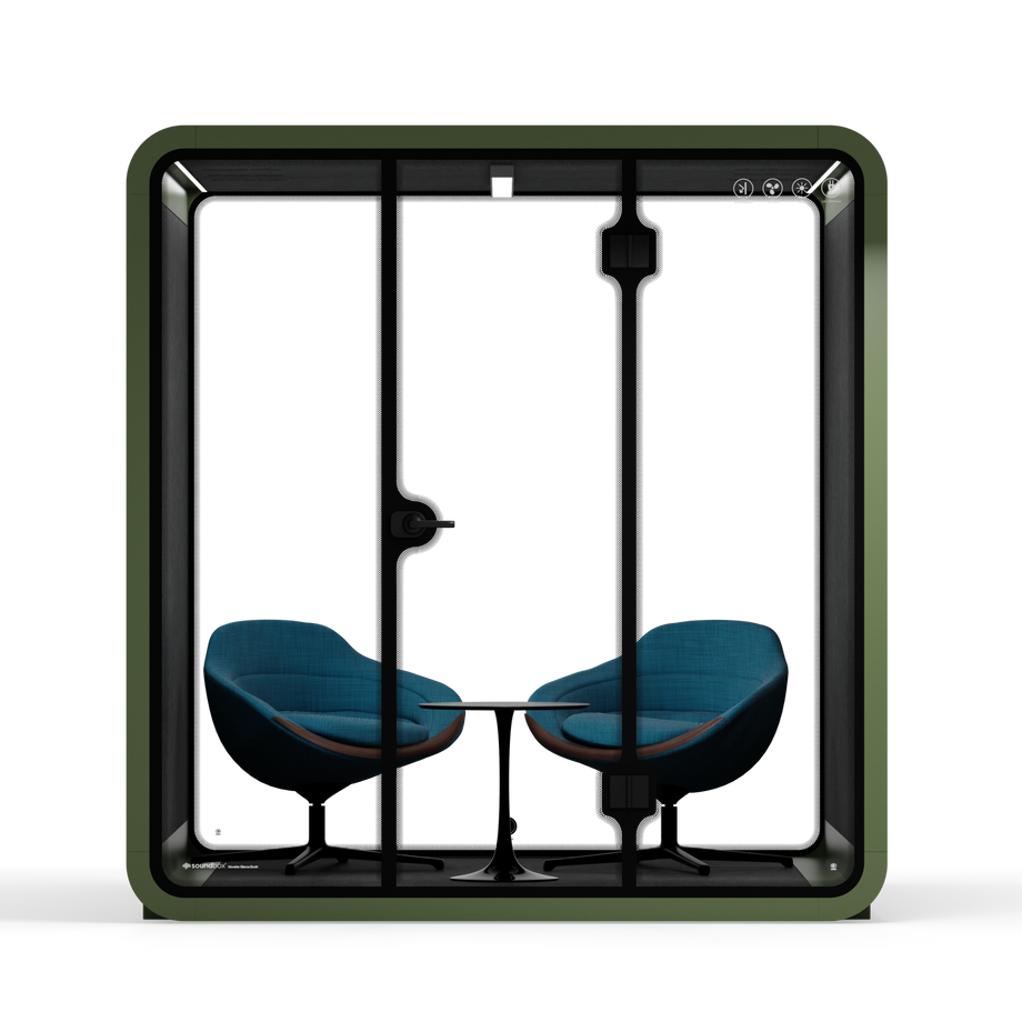 Meeting Booth Quell - 6 PersonDark Green / Dark Grey / Furniture Set 2