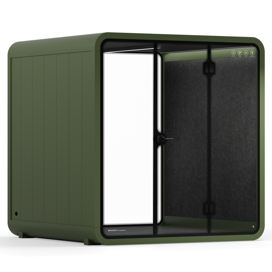 Meeting Booth Quell - 6 PersonDark Green / Dark Grey / No Furniture