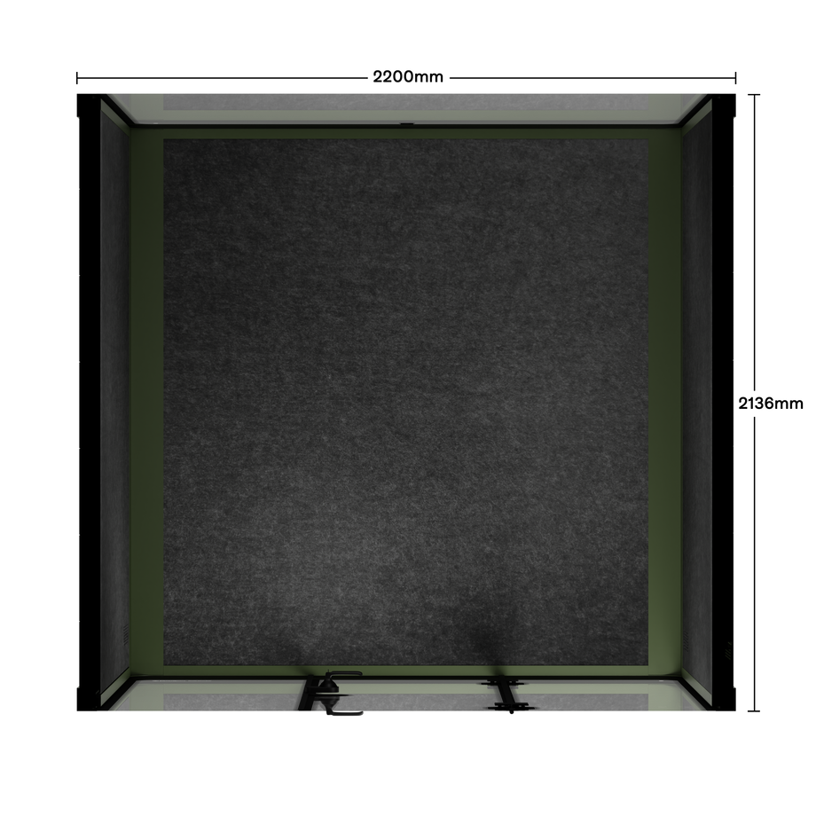 Meeting Booth Quell - 6 PersonDark Green / Dark Grey / No Furniture