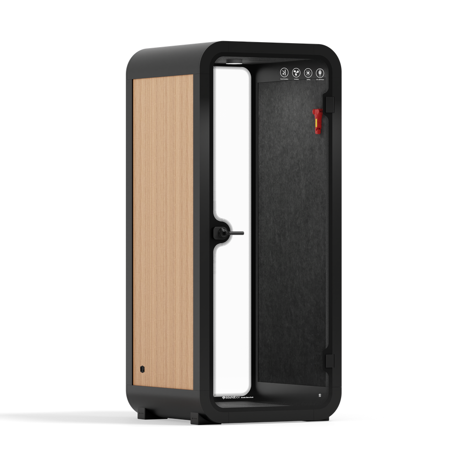 Office Pod Quell Akustik Wooden / No Furniture / Dark Grey