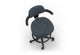Tulip Adjustable Swivel Stool with integrated armrest and ergonomic support features, available in dark grey, light grey, orange and green. Designed with an adjustable backrest, sliding seat and tilting back support to encourage movement and reduce fatigue, it includes a smooth swivel function and round steel footrest for stability in modern offices and collaborative workspaces.