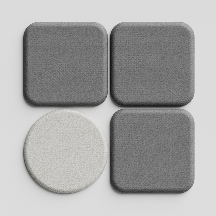 Folio geometrický akustický - nástěnný panelDark Grey / Round / 60cm by 60cm