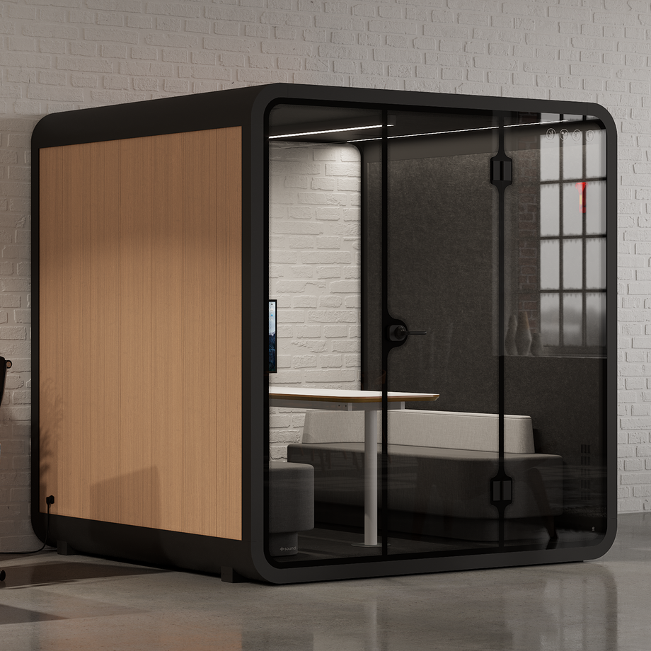 Meeting Booth Quell - 6 PersonWooden / Dark Grey / Furniture Set 1
