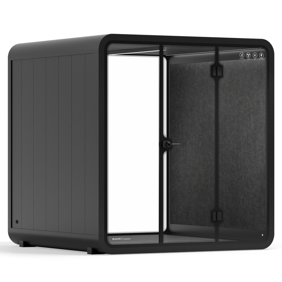 Meeting Booth Quell - 6 PersonBlack / Dark Grey / No Furniture