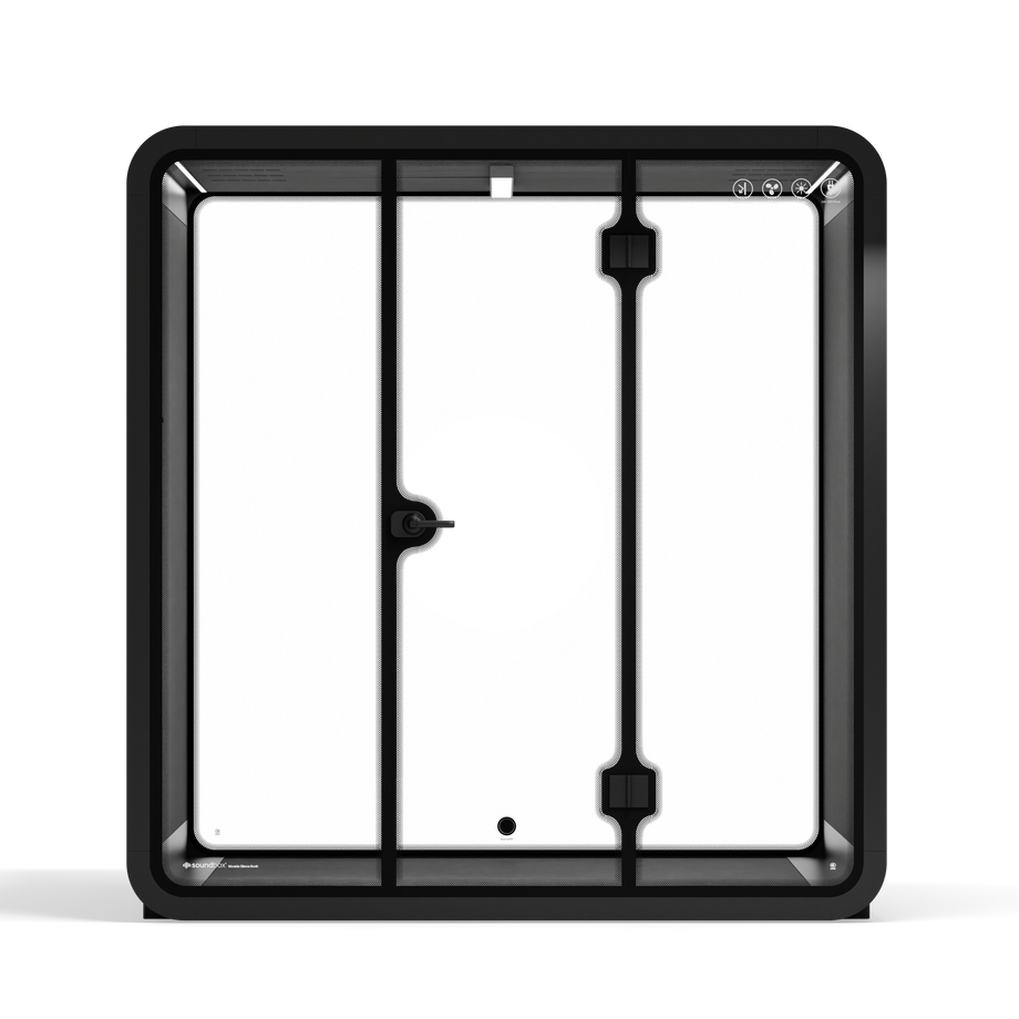 Meeting Booth Quell - 6 PersonBlack / Dark Grey / No Furniture
