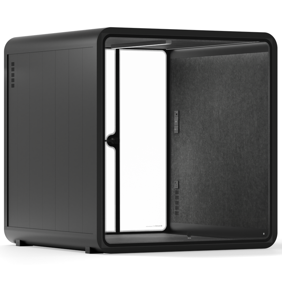 Meeting Booth Quell - 6 PersonBlack / Dark Grey / No Furniture