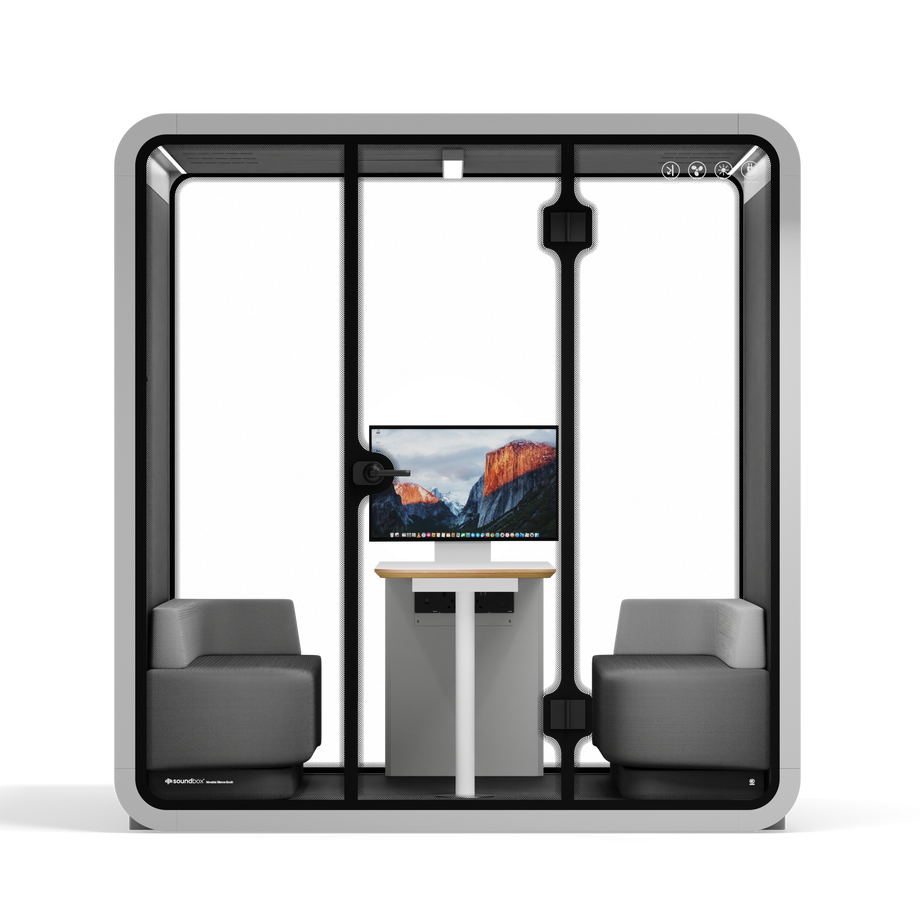 Meeting Booth Quell - 6 PersonLight Grey / Dark Grey / Furniture Set 1