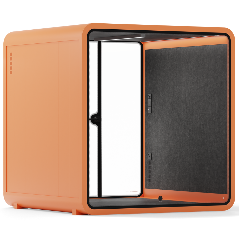 Meeting Booth Quell - 6 PersonOrange / Dark Grey / No Furniture