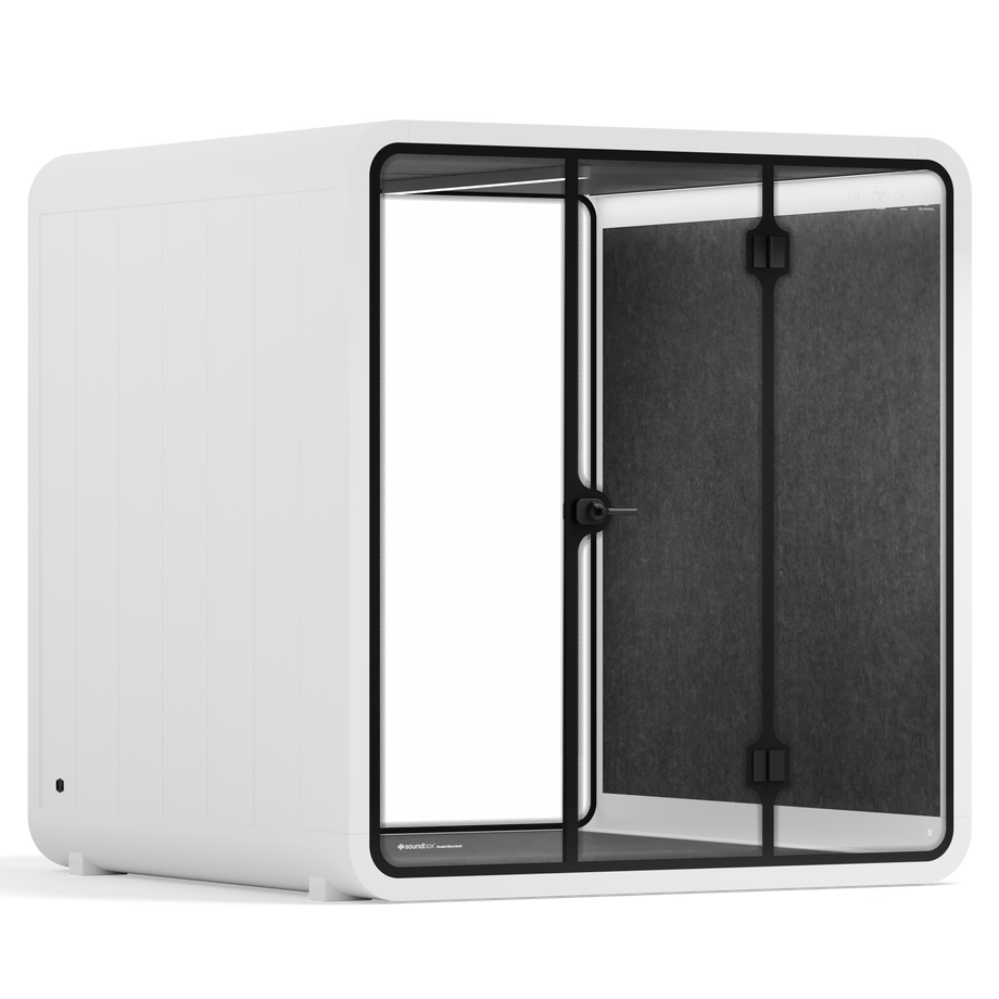 Meeting Booth Quell - 6 PersonWhite / Dark Grey / No Furniture