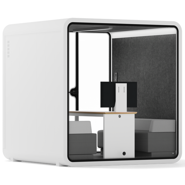 Meeting Booth Quell - 6 PersonWhite / Dark Grey / Furniture Set 1