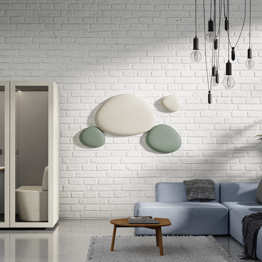 Acoustic Ceiling Panels SetBeige /  Teal