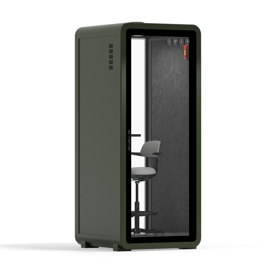 Kontorpod Quell Akustisk Green / With Furniture / Dark Grey