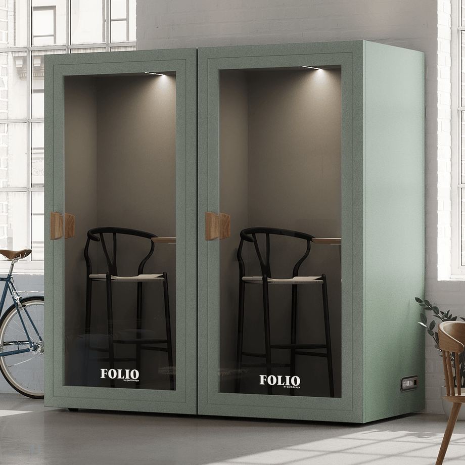 Booth téléphonique de bureau Folio - Stand UpFolio Dusty Teal / Furniture Set 2