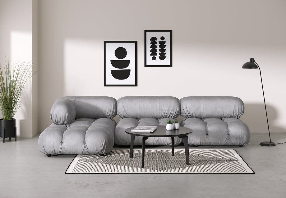 Bellini SeccionalLight Gray Velvet