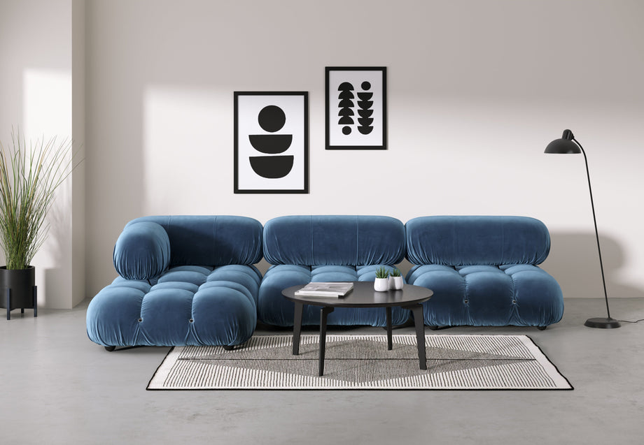 Bellini SeccionalAegean Blue Velvet