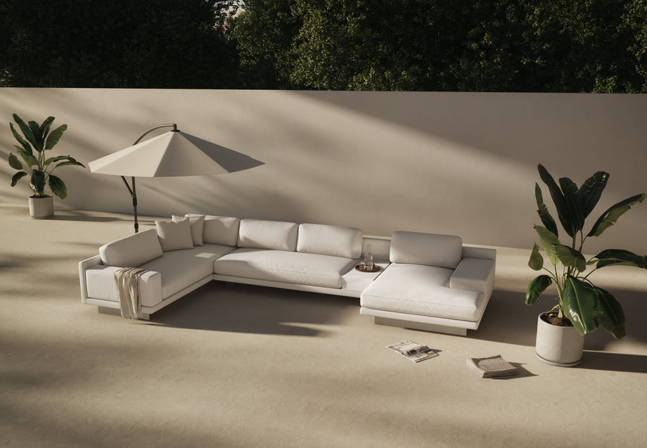 AlessioAlessio - Alessio Outdoor Sectional, Large Left Corner, Shell Performance Weave