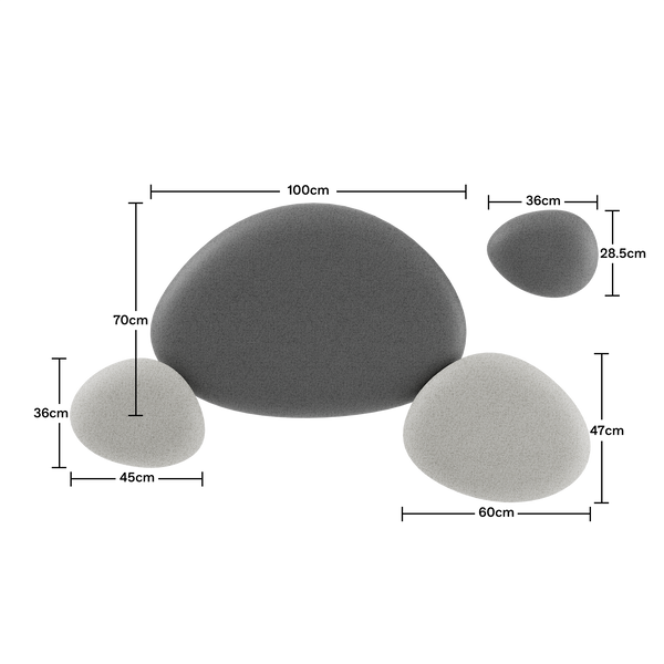 Acoustic Ceiling Panels SetDark Grey / Pebble Grey
