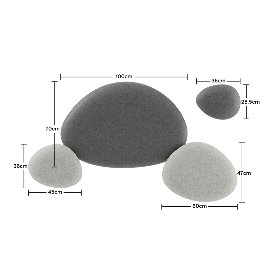Acoustic Ceiling Panels SetDark Grey / Pebble Grey