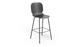 Aarhus counter stool front angled view product shot on white background, modern seating for contemporary areas, offices, and workspaces, black colour.