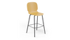 Aarhus counter stool front angled view product shot on white background, modern seating for contemporary areas, offices, and workspaces, ginger colour.