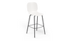 Aarhus counter stool front angled view product shot on white background, modern seating for contemporary areas, offices, and workspaces, white colour.