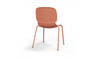 Aarhus Bistro Chair by Quell Design – a modern Scandinavian-style chair in Coral with a smooth moulded polypropylene seat and curved ergonomic backrest. Supported by slender black powder-coated steel legs, this minimalist and durable chair is perfect for collaborative office spaces, cafés, and contemporary dining areas, offering both comfort and timeless design.